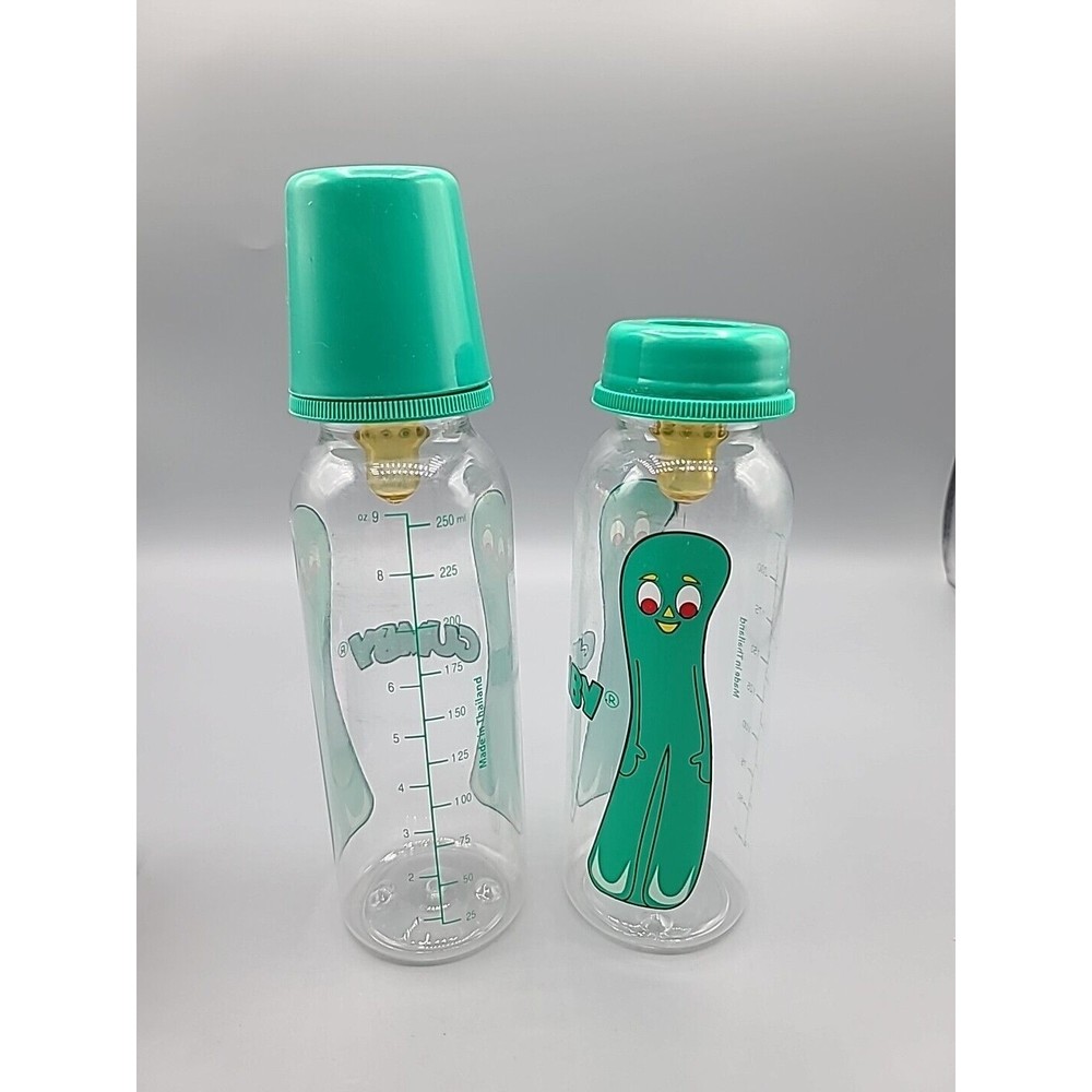 Gumby Baby Bottles Lot Of 4 8 Oz Latex Nipple 2004 Prema Toy - Picture 9 of 10
